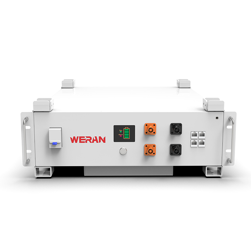 بطارية رف WERAN WRL-48100RW 51.2 فولت 100 أمبير/ساعة LiFePO4 (5.12 كيلوواط/ساعة) – 8000 دورة، CAN/RS485، نظام تخزين إلكتروني منزلي قابل للتكديس