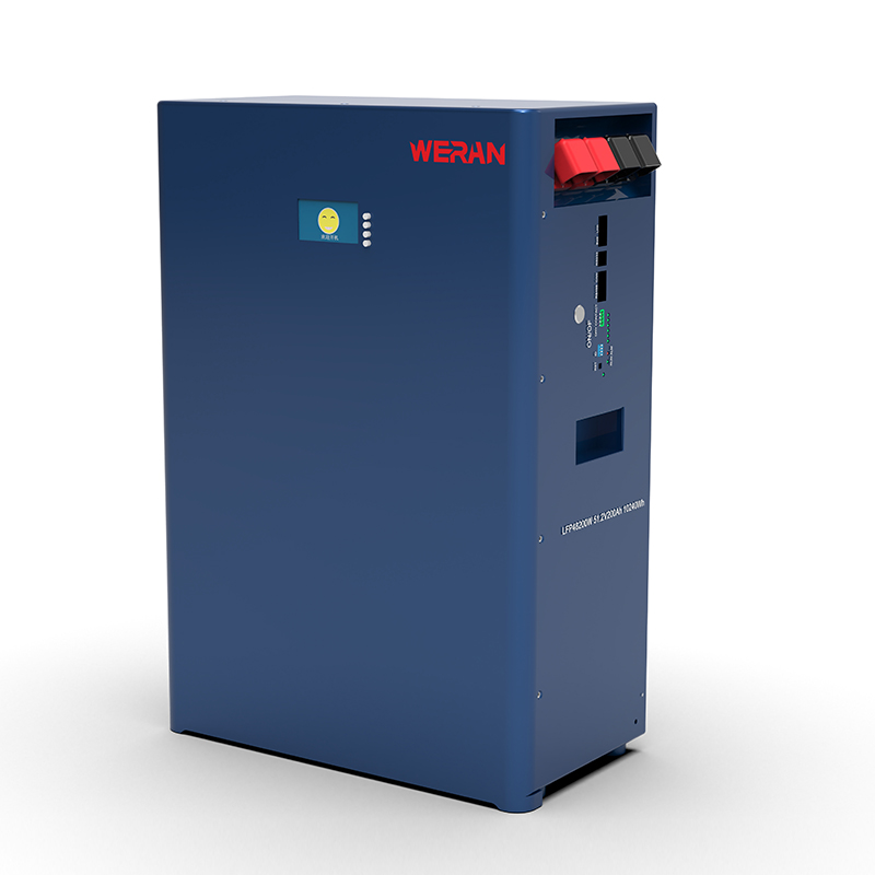 بطارية WERAN WRL-48100WB 51.2 فولت 100 أمبير/ساعة ليثيوم بوليمر مثبتة على الحائط (5.12 كيلوواط/ساعة) – IP65، 6000 دورة، تخزين الطاقة الشمسية في الهواء الطلق للمنزل