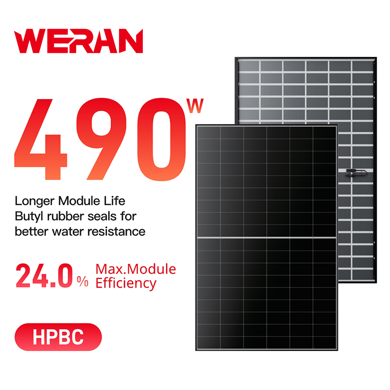 WERAN EcoLife 480-490W مزدوج الزجاج BC الألواح الشمسية LR7-54HJD الوحدة الكهروضوئية السكنية الراقية