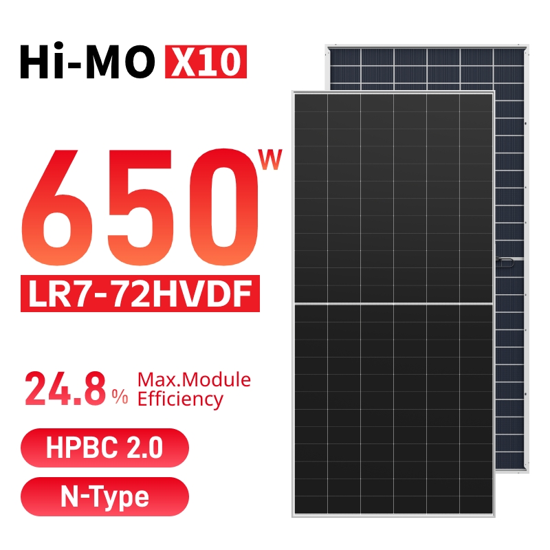 LONGi Hi-MO X10 Guardian مضاد للغبار 640-670 وات LR7-72HVDF ثنائي الوجه زجاج HPBC 2.0 لوحة شمسية